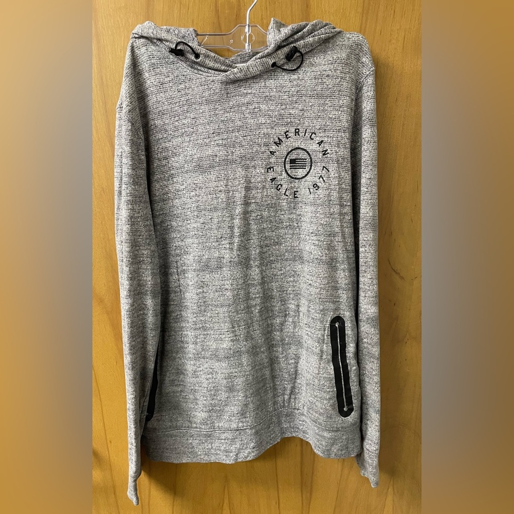 American Eagle Outfitters Men's Heather Gray Hooded Sweater Size XS